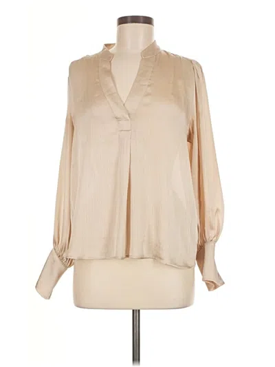 Pre-owned Banana Republic Factory Store Long Sleeve Blouse In Tan