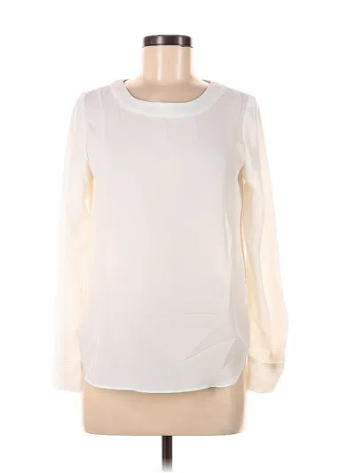 Pre-owned Banana Republic Factory Store Long Sleeve Blouse In White