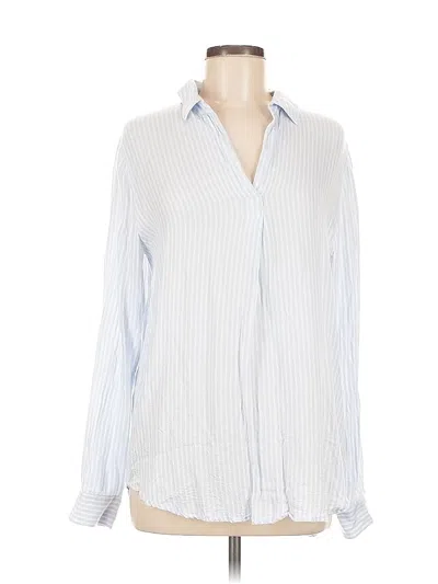 Pre-owned Banana Republic Factory Store Long Sleeve Blouse In White