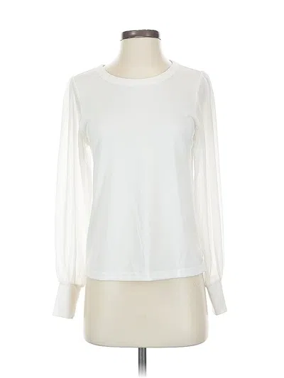 Pre-owned Banana Republic Factory Store Long Sleeve Blouse In White