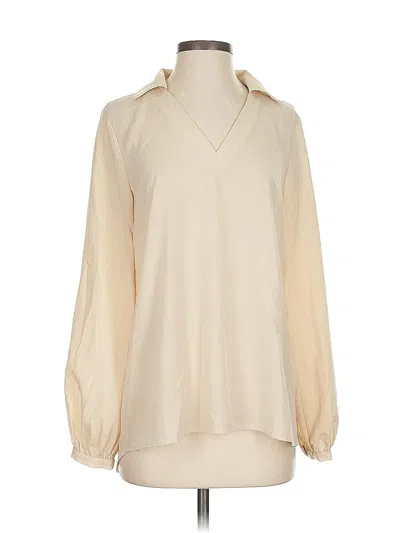 Pre-owned Banana Republic Factory Store Long Sleeve Blouse In White