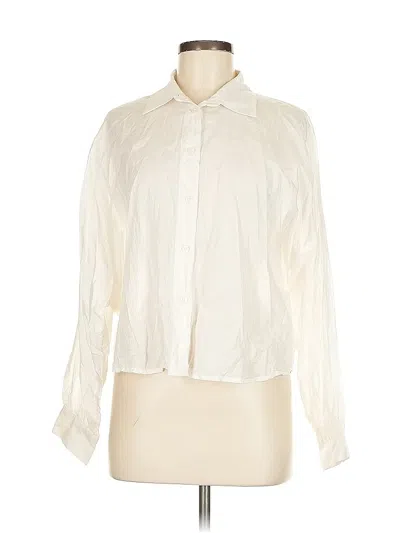 Pre-owned Banana Republic Factory Store Long Sleeve Blouse In White