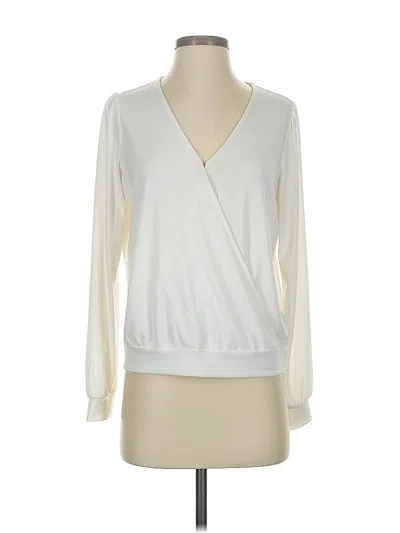 Pre-owned Banana Republic Factory Store Long Sleeve Blouse In White