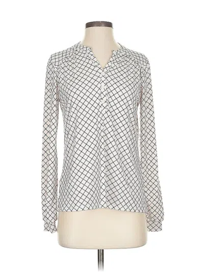 Pre-owned Banana Republic Factory Store Long Sleeve Blouse In White