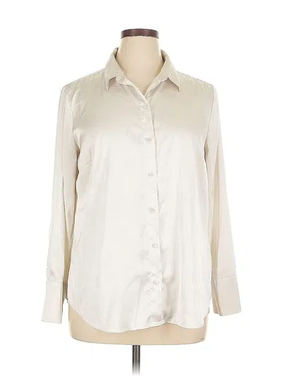 Pre-owned Banana Republic Factory Store Long Sleeve Blouse In White