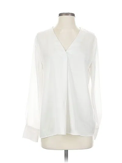 Pre-owned Banana Republic Factory Store Long Sleeve Blouse In White