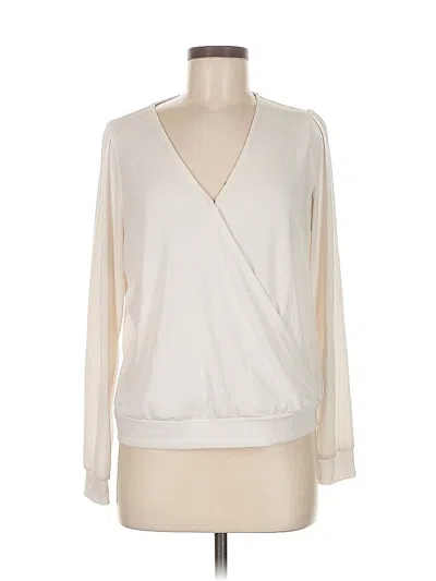 Pre-owned Banana Republic Factory Store Long Sleeve Blouse In White