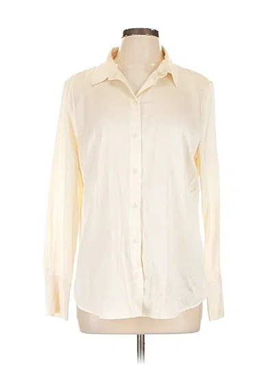 Pre-owned Banana Republic Factory Store Long Sleeve Blouse In White
