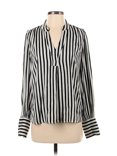 Pre-owned Banana Republic Factory Store Long Sleeve Blouse In White