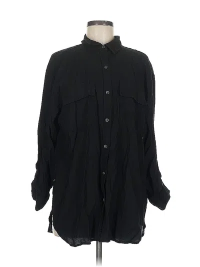 Pre-owned Banana Republic Factory Store Long Sleeve Button Down Shirt In Black