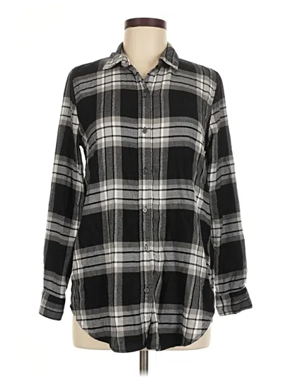 Pre-owned Banana Republic Factory Store Long Sleeve Button Down Shirt In Black