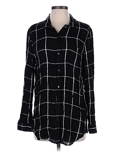 Pre-owned Banana Republic Factory Store Long Sleeve Button Down Shirt In Black