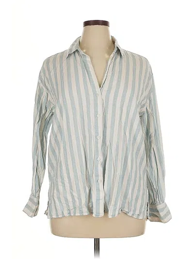 Pre-owned Banana Republic Factory Store Long Sleeve Button Down Shirt In Blue