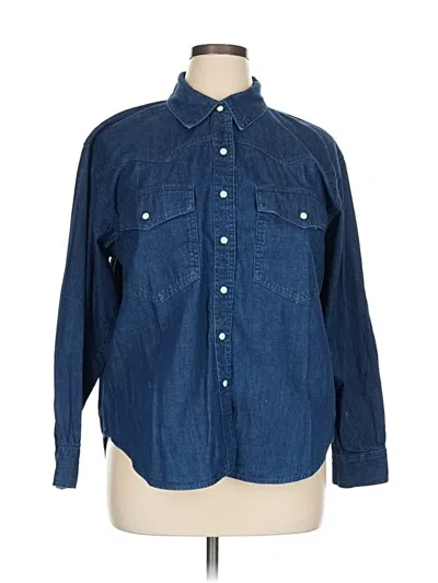 Pre-owned Banana Republic Factory Store Long Sleeve Button Down Shirt In Blue