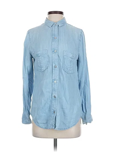 Pre-owned Banana Republic Factory Store Long Sleeve Button Down Shirt In Blue