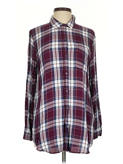 Pre-owned Banana Republic Factory Store Long Sleeve Button Down Shirt In Burgundy