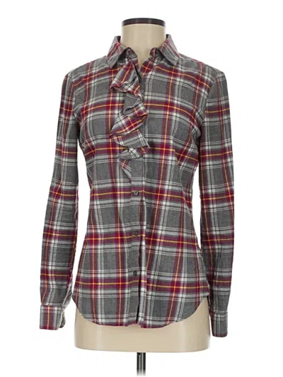 Pre-owned Banana Republic Factory Store Long Sleeve Button Down Shirt In Gray