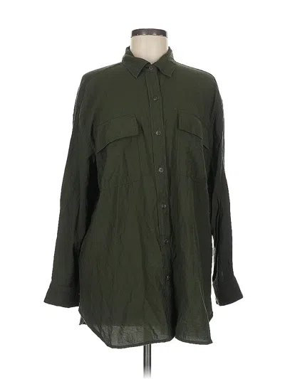 Pre-owned Banana Republic Factory Store Long Sleeve Button Down Shirt In Green