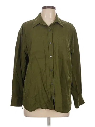 Pre-owned Banana Republic Factory Store Long Sleeve Button Down Shirt In Green