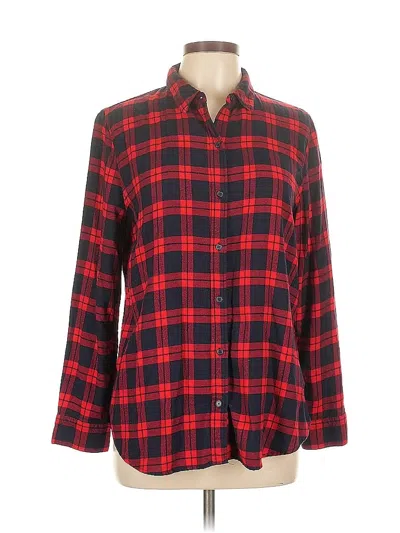 Pre-owned Banana Republic Factory Store Long Sleeve Button Down Shirt In Red