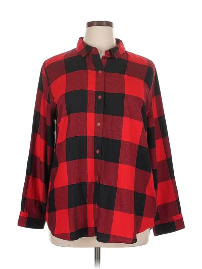 Pre-owned Banana Republic Factory Store Long Sleeve Button Down Shirt In Red