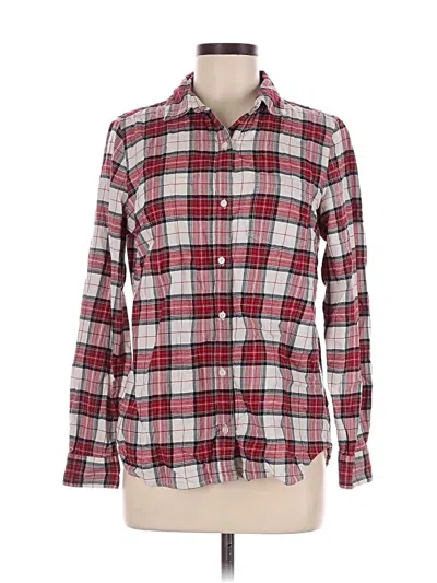 Pre-owned Banana Republic Factory Store Long Sleeve Button Down Shirt In Red