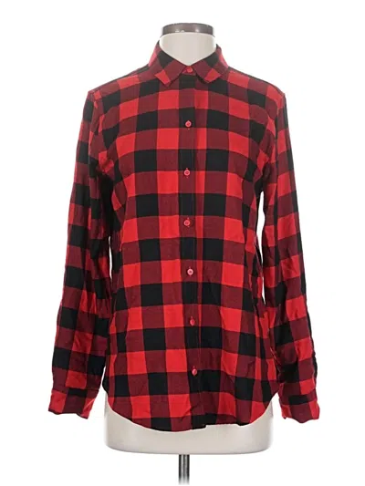 Pre-owned Banana Republic Factory Store Long Sleeve Button Down Shirt In Red