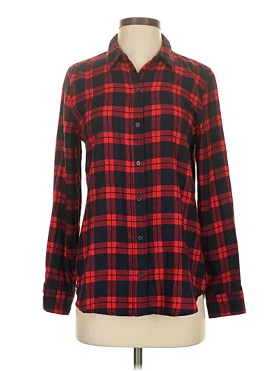 Pre-owned Banana Republic Factory Store Long Sleeve Button Down Shirt In Red