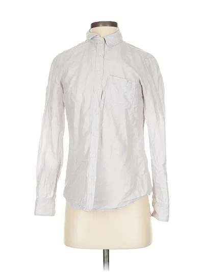 Pre-owned Banana Republic Factory Store Long Sleeve Button Down Shirt In Silver