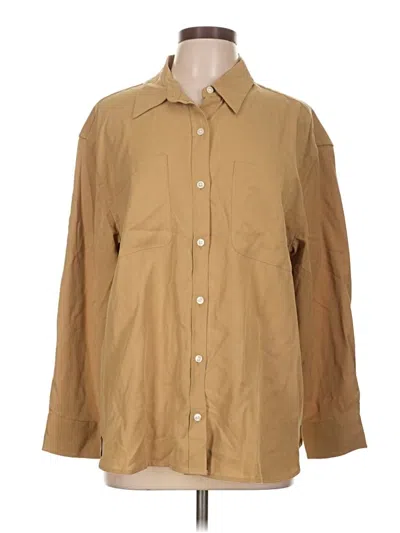 Banana Republic Factory Store Long Sleeve Button Down Shirt In Tan