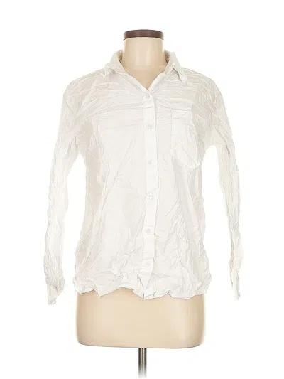 Pre-owned Banana Republic Factory Store Long Sleeve Button Down Shirt In White
