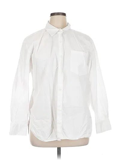 Pre-owned Banana Republic Factory Store Long Sleeve Button Down Shirt In White