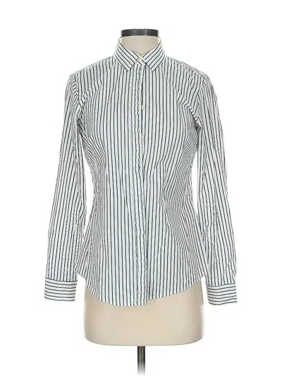 Pre-owned Banana Republic Factory Store Long Sleeve Button Down Shirt In White