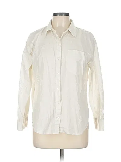 Pre-owned Banana Republic Factory Store Long Sleeve Button Down Shirt In White