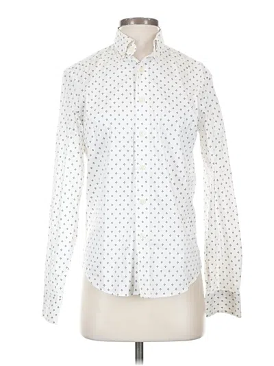 Pre-owned Banana Republic Factory Store Long Sleeve Button Down Shirt In White
