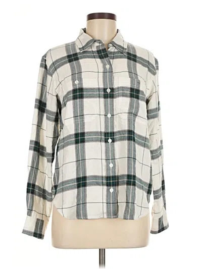 Pre-owned Banana Republic Factory Store Long Sleeve Button Down Shirt In White