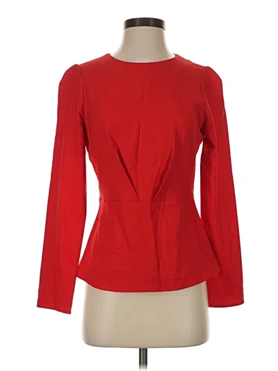 Banana Republic Factory Store Long Sleeve Top Red Keyhole Neckline Tops