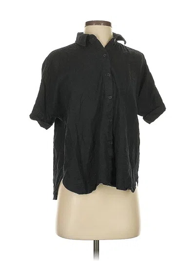 Pre-owned Banana Republic Factory Store Short Sleeve Blouse In Black