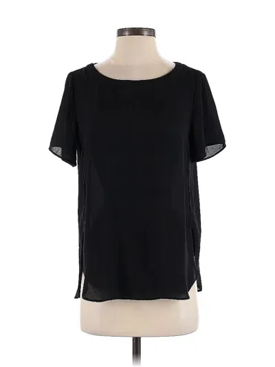 Pre-owned Banana Republic Factory Store Short Sleeve Blouse In Black
