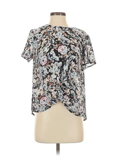 Pre-owned Banana Republic Factory Store Short Sleeve Blouse In Black