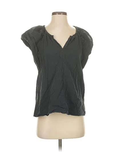 Pre-owned Banana Republic Factory Store Short Sleeve Blouse In Black
