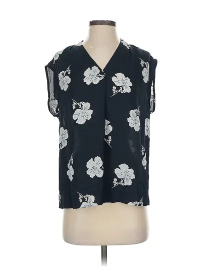 Pre-owned Banana Republic Factory Store Short Sleeve Blouse In Black