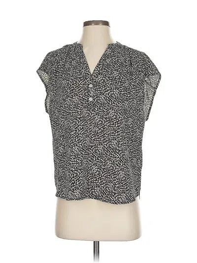 Pre-owned Banana Republic Factory Store Short Sleeve Blouse In Black