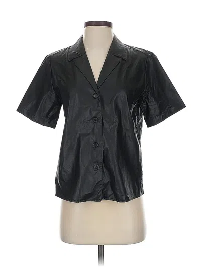 Pre-owned Banana Republic Factory Store Short Sleeve Blouse In Black