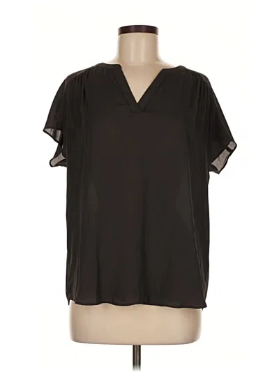 Pre-owned Banana Republic Factory Store Short Sleeve Blouse In Black