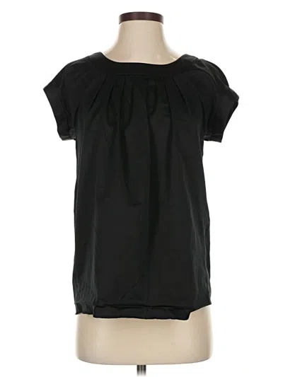 Pre-owned Banana Republic Factory Store Short Sleeve Blouse In Black