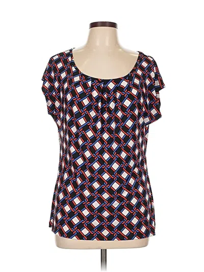 Pre-owned Banana Republic Factory Store Short Sleeve Blouse In Black