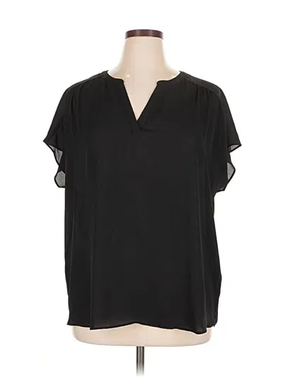 Pre-owned Banana Republic Factory Store Short Sleeve Blouse In Black