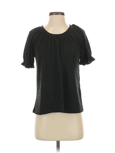 Pre-owned Banana Republic Factory Store Short Sleeve Blouse In Black