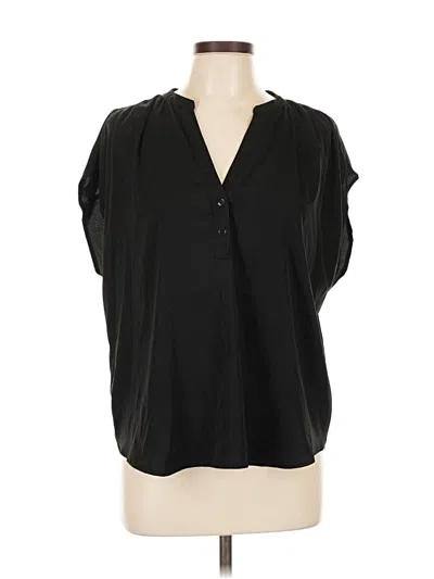 Pre-owned Banana Republic Factory Store Short Sleeve Blouse In Black
